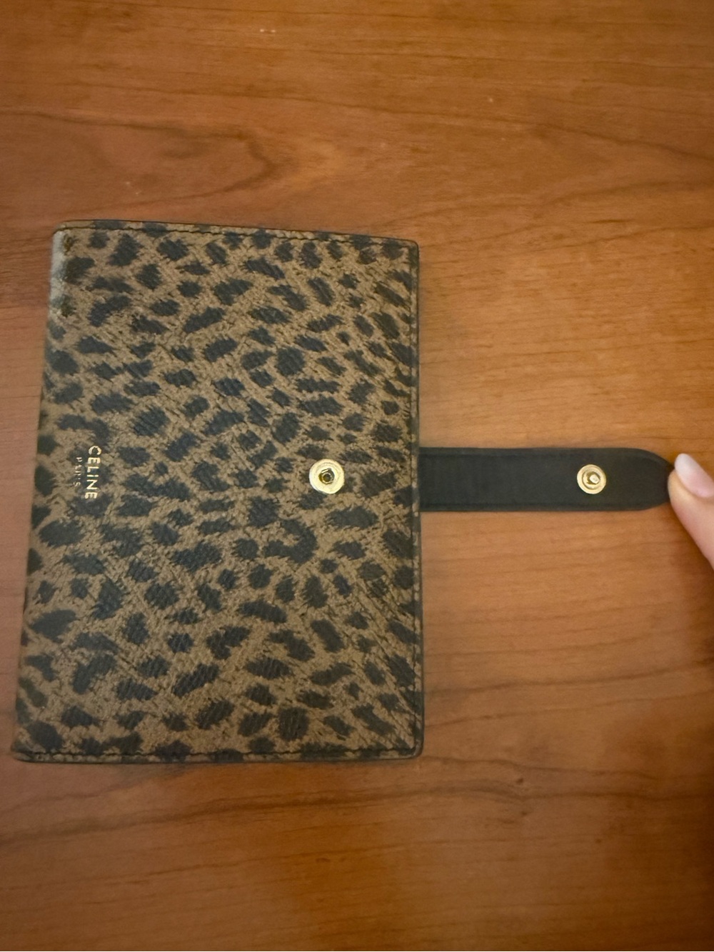 Celine Leopard Print Card Wallet - Brown & Black - Picture 9 of 12
